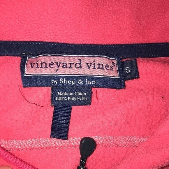 Vineyard Vines Sweater Fleece Vest Pink Zip Up - Picture 5 of 7